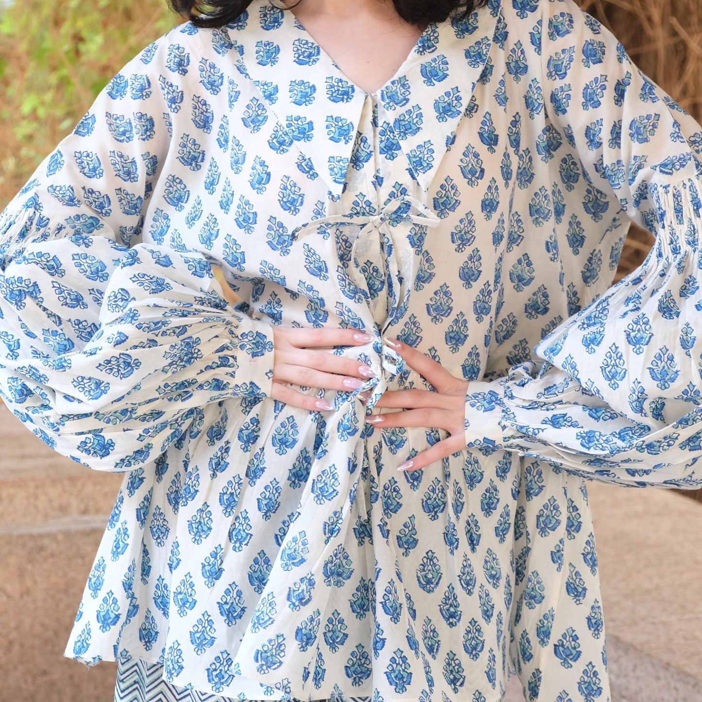 Bleu Peplum top